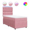 vidaXL Cama box spring con colch&oacute;n terciopelo rosa 80x200 cm