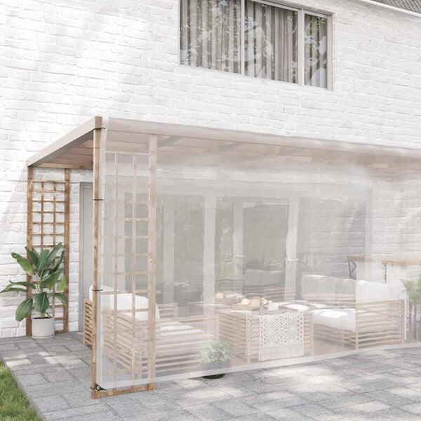 vidaXL Lona transparente con ojales polietileno 5x10 m