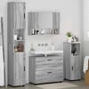 vidaXL Juego de muebles de ba&ntilde;o con caj&oacute;n con puerta 4 pcs Gris Sonoma
