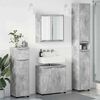 vidaXL Juego de muebles de ba&ntilde;o con caj&oacute;n Manual 4 pcs Gris Concreto