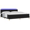 vidaXL Cama Box Spring LED con colch&oacute;n Negro 200 x 200 cm tela