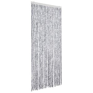 vidaXL Cortina antimoscas chenilla blanco y gris 100x230 cm