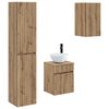vidaXL Juego de muebles de ba&ntilde;o 3 uds. Roble artisan
