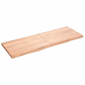 vidaXL Estante pared madera roble tratada marr&oacute;n claro 140x50x(2-4) cm
