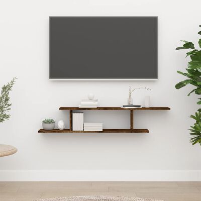 vidaXL Estante de pared para TV madera roble ahumado 125x18x23 cm