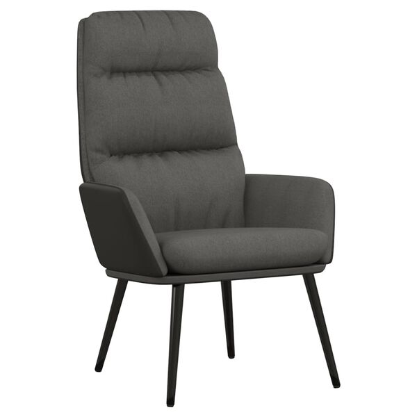 vidaXL Sillón de relax de tela gris oscuro