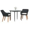 vidaXL Conjunto de Comedor de Jard&iacute;n 3 pcs Negro rat&aacute;n sint&eacute;tico