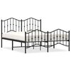 vidaXL Estructura cama sin colch&oacute;n con estribo metal negro 135x190 cm