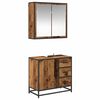 vidaXL Juego de muebles de ba&ntilde;o con caj&oacute;n 2 pcs Madera Vieja