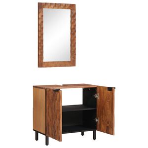 vidaXL Juegos de Ba&ntilde;o con almacenamiento 2 pcs Madera de Acacia Marr&oacute;n