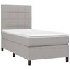 vidaXL Cama box spring con colch&oacute;n tela gris claro 80x200 cm