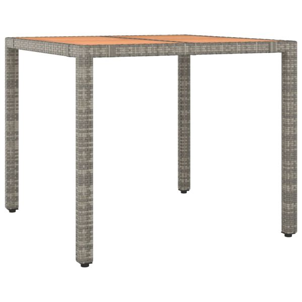 vidaXL Set comedor de jard&iacute;n 5 piezas con cojines rat&aacute;n sint&eacute;tico gris