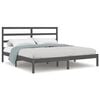 vidaXL Estructura de cama de matrimonio madera maciza gris 180x200 cm
