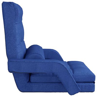 vidaXL Silla de suelo plegable con función de cama de tela azul