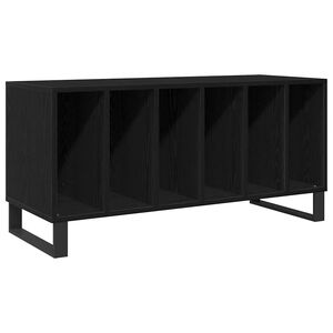 vidaXL Mueble para discos de vinilo Roble Negro 100 x 38 x 48 cm