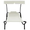 vidaXL Tumbona de exterior con dosel y almohada blanco crema