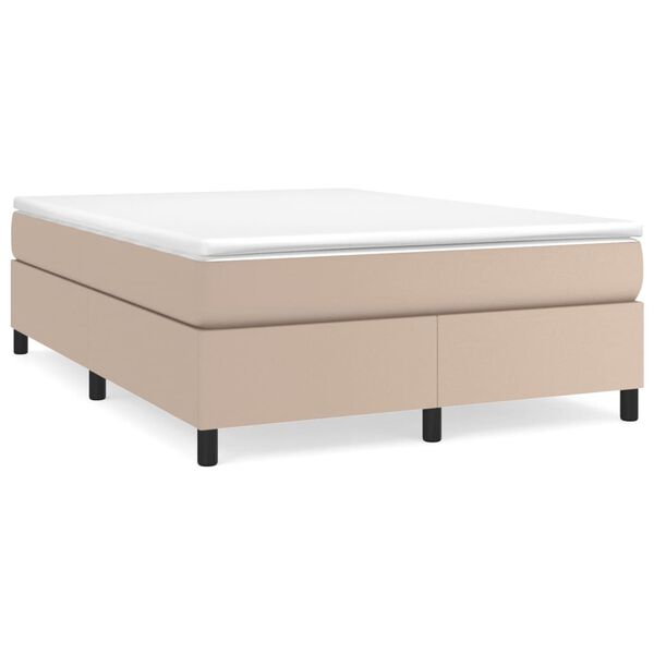 vidaXL Cama box spring con colch&oacute;n cuero sint&eacute;tico capuchino 140x200cm