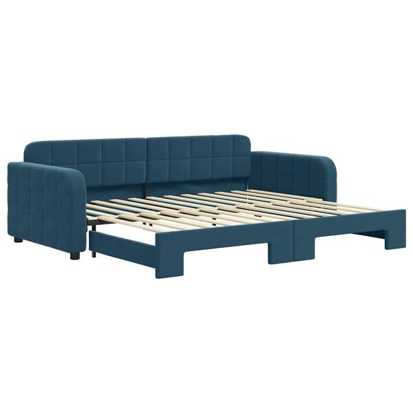 vidaXL Sof&aacute; cama nido terciopelo azul 90x200 cm