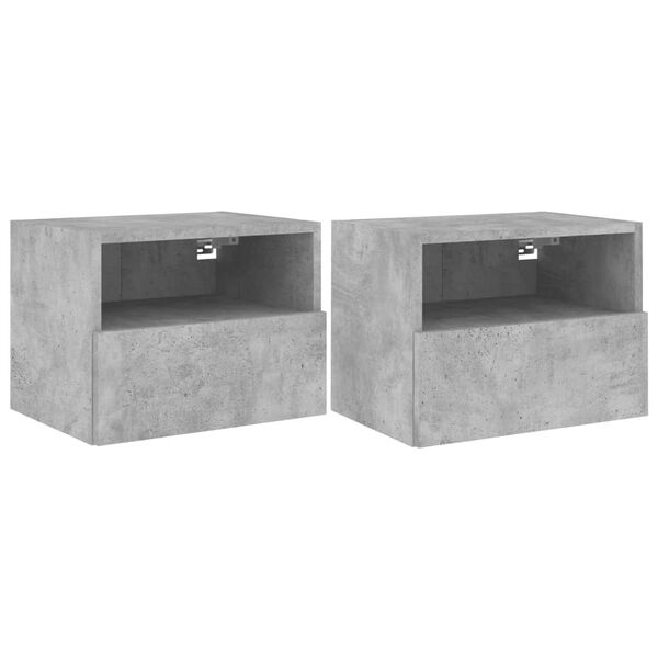 vidaXL Muebles de pared para TV 2 uds madera gris hormig&oacute;n 40x30x30 cm