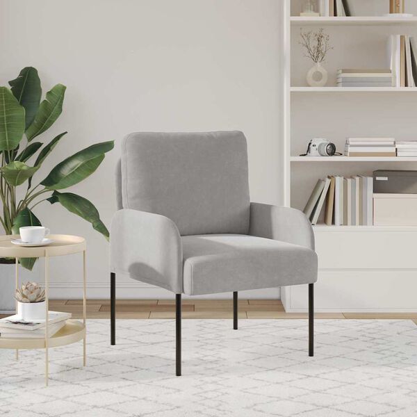 vidaXL Sof&aacute;s con coj&iacute;n 55cm Gris Claro Madera contrachapada