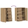 vidaXL Aparador con caj&oacute;n 2 pcs Roble artesanal 60 x 31 x 84 cm