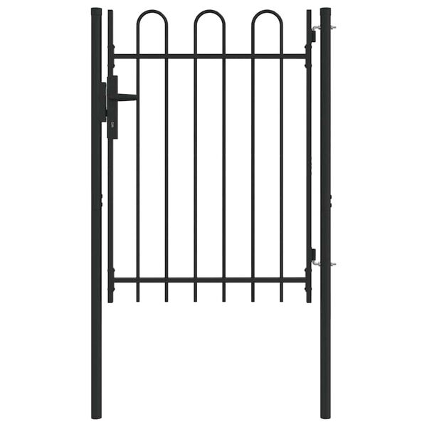 vidaXL Puerta de cerca con cerradura Gris 103 x 175 cm