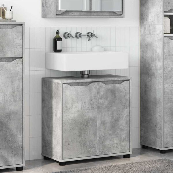 vidaXL Armario para lavabo de ba&ntilde;o Gris Concreto 60 x 30 x 60 cm
