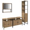 vidaXL Juego de muebles de ba&ntilde;o 4 uds. Roble artisan