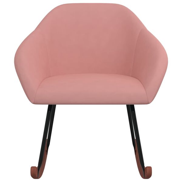 vidaXL Silla mecedora de tela rosa