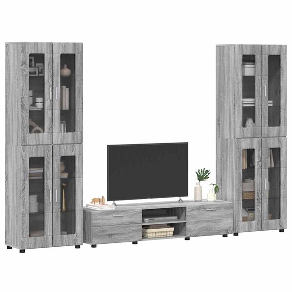 vidaXL Conjunto de mueble de TV con caj&oacute;n FLORIN Gris Sonoma