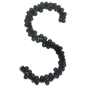 vidaXL Guirnalda de Bolas de Navidad Negro 186 cm Poliestireno