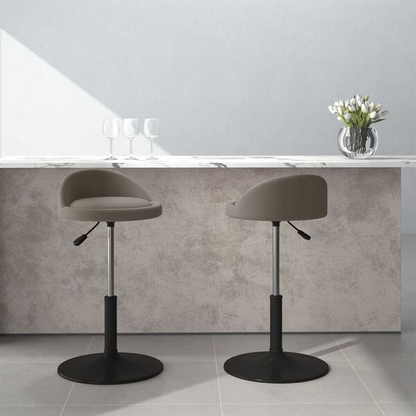 vidaXL Sillas de comedor giratorias 2 uds de terciopelo gris claro