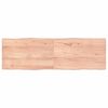 vidaXL Tablero mesa madera tratada borde natural marr&oacute;n 160x50x(2-4)cm
