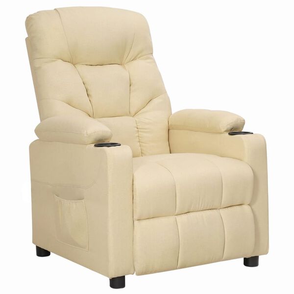 vidaXL Sill&oacute;n elevable tela crema