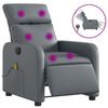 vidaXL Sill&oacute;n de masaje reclinable el&eacute;ctrico cuero sint&eacute;tico gris