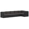 vidaXL Set muebles de jardín 6 piezas y cojines ratán sintético negro
