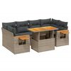 vidaXL Set de sof&aacute;s de jard&iacute;n 7 piezas con cojines rat&aacute;n PE gris