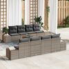 vidaXL Conjunto de sof&aacute;s de jard&iacute;n 9 pcs Gris rat&aacute;n sint&eacute;tico