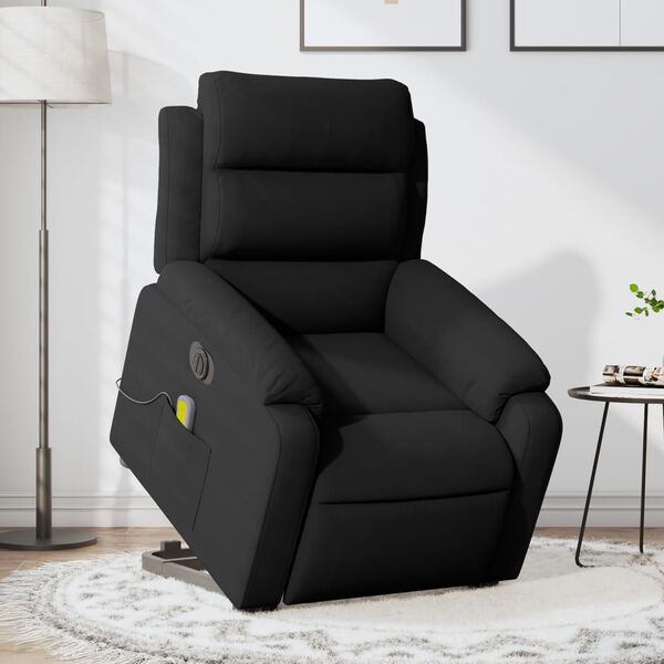 vidaXL Sillón de masaje reclinable elevable terciopelo negro