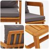 vidaXL Conjunto bistro con coj&iacute;n 5 pcs Marr&oacute;n Madera de Acacia S&oacute;lida