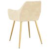 vidaXL Sillas de comedor 2 unidades terciopelo crema