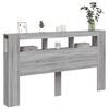 vidaXL Cabecero LED madera ingenier&iacute;a gris Sonoma 180x18,5x103,5 cm