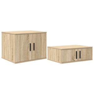 vidaXL Armario de almacenamiento 2 uds. Roble Sonoma 127 x 41 x 40 cm