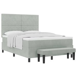vidaXL Cama tipo Box Spring Gris claro 160 x 200 cm Terciopelo