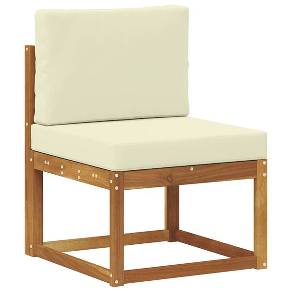 vidaXL Conjunto de sof&aacute;s de exterior con coj&iacute;n 9 pcs Natural y Crema