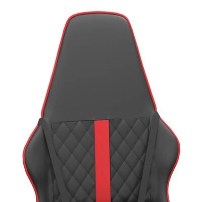 vidaXL Silla gaming con masaje cuero sintético rojo y negro