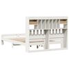vidaXL Cama con estanter&iacute;a sin colch&oacute;n madera maciza blanca 140x200 cm