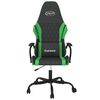 vidaXL Silla gaming de masaje cuero sint&eacute;tico negro y verde
