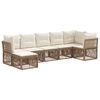 vidaXL Conjunto de sof&aacute;s de jard&iacute;n 7 pcs Beige rat&aacute;n sint&eacute;tico