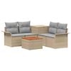 vidaXL Juego de Sof&aacute; 6 uds. 4-N&uacute;mero de plazas Beige y Gris Claro